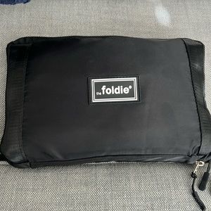 The Foldie Black foldable travel tote bag
